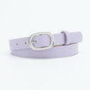 Chic round buckle women's belt in PU leather, stylish and versatile for jeans or dresses, perfect for any wardrobe.