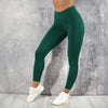 High waist yoga leggings with integrated pocket, perfect for gym.