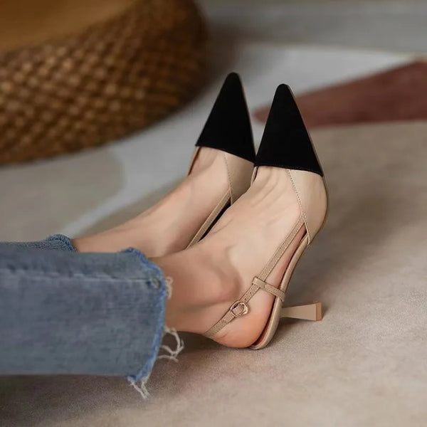 Chic and timeless pointed toe sandals made from premium PU material.