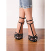 High-quality PU upper transparent sandals with thin heels.