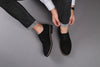 Retro style dress shoes with a secure lace-up closure.