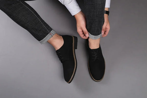 Retro style dress shoes with a secure lace-up closure.