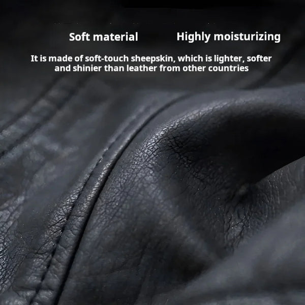 Men's PU leather hooded jacket for autumn and winter, stylish, warm, and perfect for casual outings and outdoor adventures.