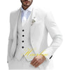 Elegant 3-piece men's suit for weddings, featuring a slim fit, single-breasted jacket, and pleated pants in premium fabric.