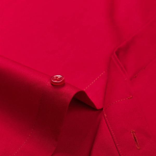 Wrinkle-resistant blue French cuff shirt with cufflinks for weddings and formal business events