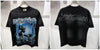 Cotton streetwear t-shirt with sparkling rhinestone letter detail