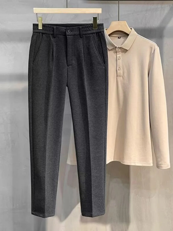 Classic tailored woolen trousers for autumn and winter wear