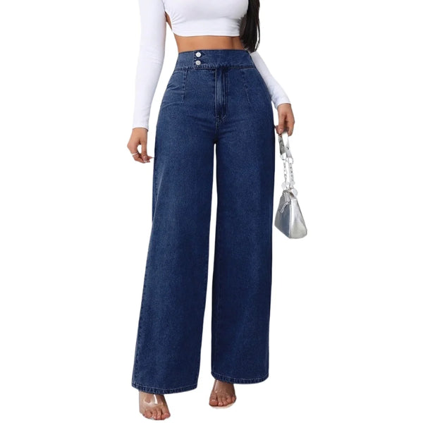 Light wash Y2K jeans with a high-waisted, loose fit for retro chic style.