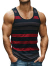 Retro-inspired sleeveless tank top with dimensional print perfect for gym or beach
