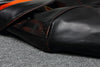 Detail of the leather texture on the Vintage A2 flight jacket.