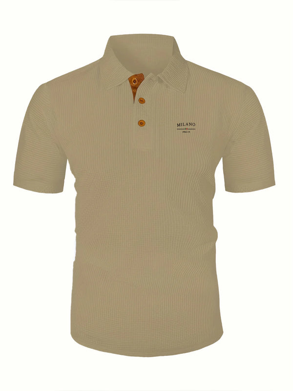 Comfortable polyester polo shirt for men with modern fit