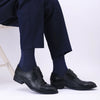 Men's dress socks featuring a unique blend of cotton and elastane for unmatched comfort.