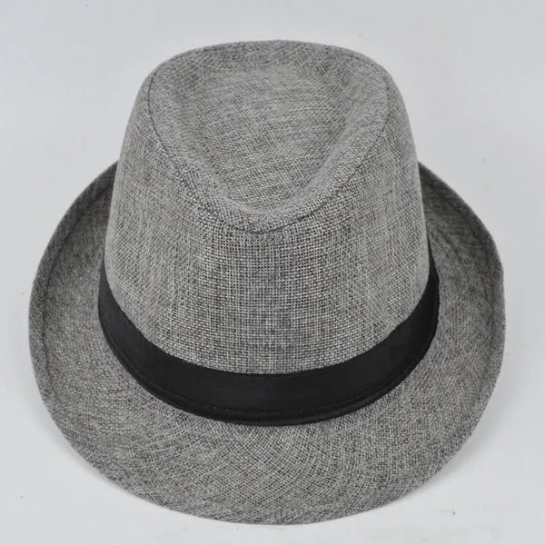 Timeless fedora in a neutral color, great for any outfit.