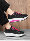 Lace-up platform sneakers with breathable cotton interior lining