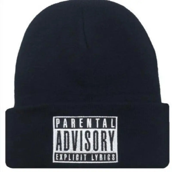 Urban Pulse Knit Cap in black, made from premium acrylic for warmth and style.