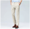 Smart casual suit pants with stretch fabric and straight leg design