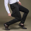 Men's smart casual summer trousers in extended sizes, lightweight polyester-spandex blend, ankle-length, straight fit.