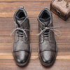 Men's Western-inspired ankle boots in genuine leather with modern zip design