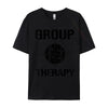 Vintage-Inspired 'Group Therapy' Men's Casual T-Shirt in premium cotton, featuring a retro graphic print for stylish comfort.