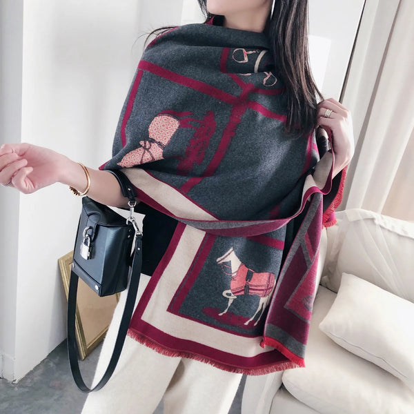 Elegant design of the Cozy Cashmere Embrace scarf in natural light.