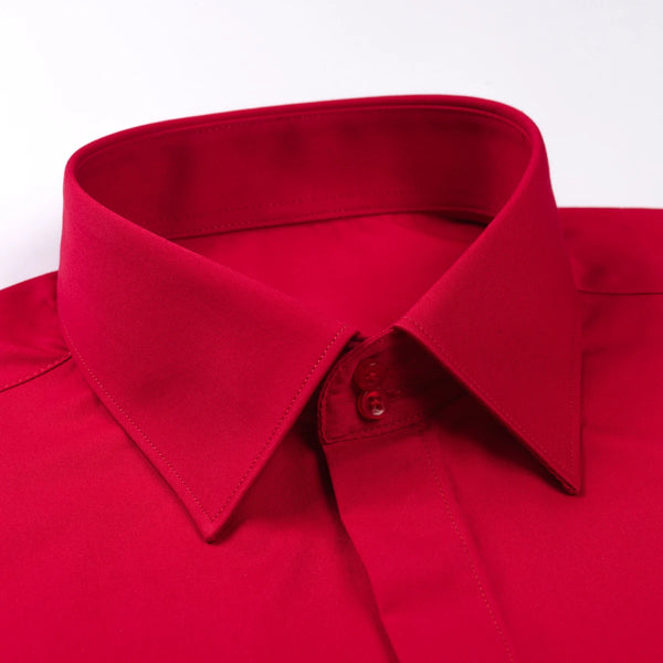 Premium cotton-polyester French cuff shirt with turn-down collar and cufflinks for boardroom meetings