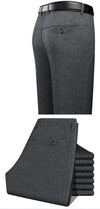Classic Business Casual Men's Dress Pants in black and grey, straight-leg design, perfect for office wear and formal events.