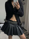 Unisex punk belt with square beads and triple grommets, perfect for edgy streetwear and versatile styling.