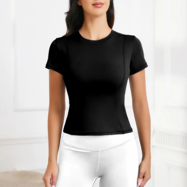 Move Freely athletic shirt with four-way stretch fabric for unrestricted yoga movement