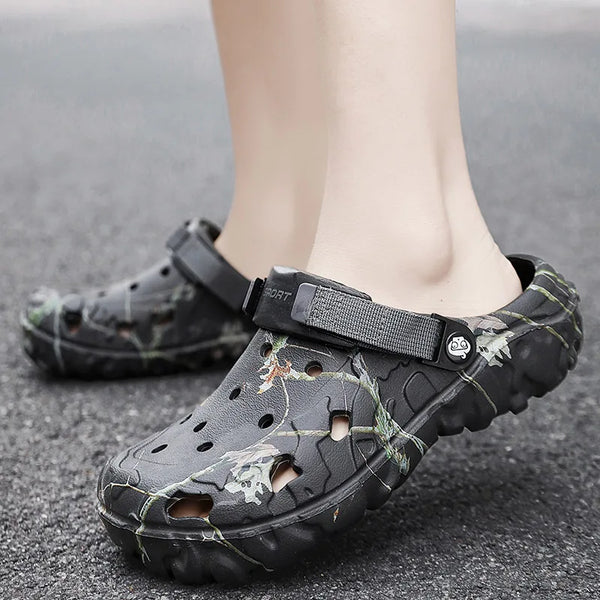 Comfortable slip-on sandals for men with anti-slip sole and soft bottom