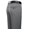 Classic Business Casual Men's Dress Pants in black and grey, straight-leg design, elastic waist, perfect for office and event