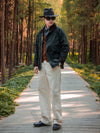 Stylish turn-down collar of the Classic Wax Canvas Hunting Jacket.