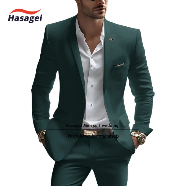 Elegant white summer suit for men, slim fit with notch lapel, perfect for weddings and business events, crafted from premium