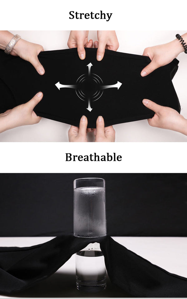 Men's smart casual summer trousers in extended sizes, lightweight polyester-spandex blend, ankle-length, straight fit, zipper