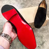 Elegant red bottom loafers for men with plush PU insole.
