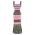 Detail shot of the viscose fabric of the zigzag maxi dress, highlighting its luxurious feel.