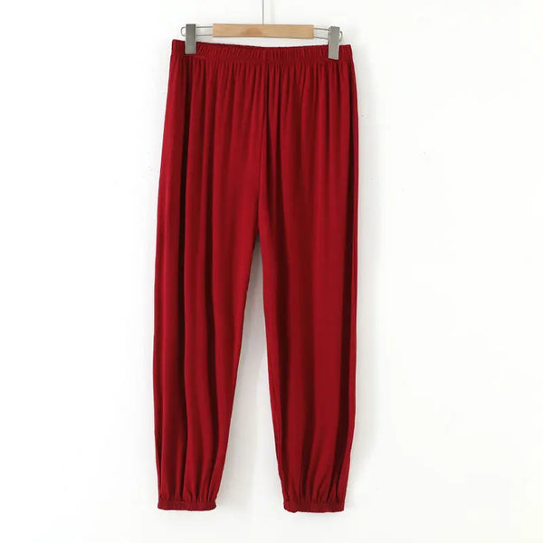Comfy Modal Women's Pajama Pants in solid color, ankle-length, breathable fabric for lounging and sleep, sizes L-6XL.