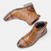 Men's zippered boots in durable leather with cushioned insole for comfort