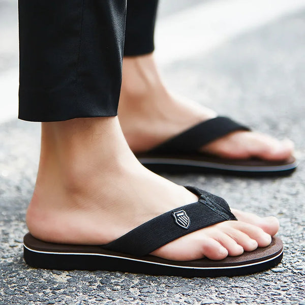 Comfortable EVA flip flops for men shown from top angle