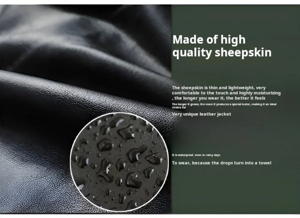 Men's PU leather hooded jacket for autumn and winter, stylish, warm, and perfect for casual outings and outdoor adventures.