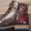 Western-inspired ankle boots with genuine leather upper and modern zipper
