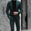 Stylish men's 2-piece suit in premium polyester and wool blend, perfect for daily wear, office, and formal events.