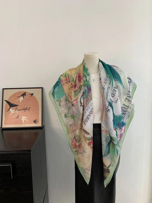 Stylish women's scarf featuring a classic French design, perfect for casual ensembles.