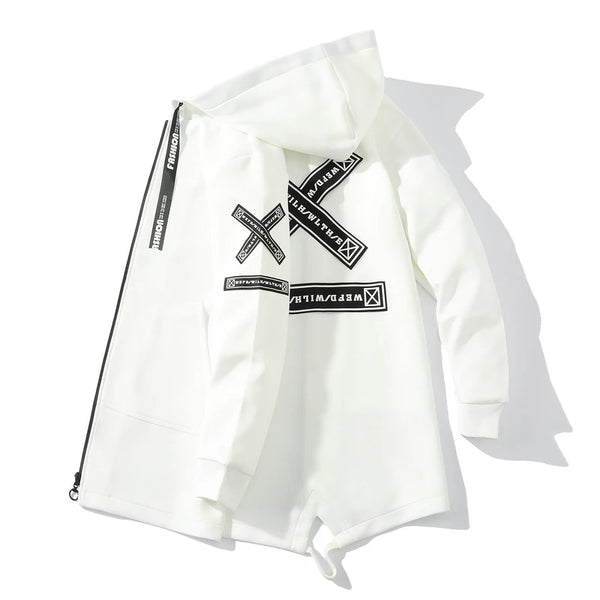 Men's casual hooded bomber jacket in lightweight polyester, perfect for transitional weather and stylish streetwear.