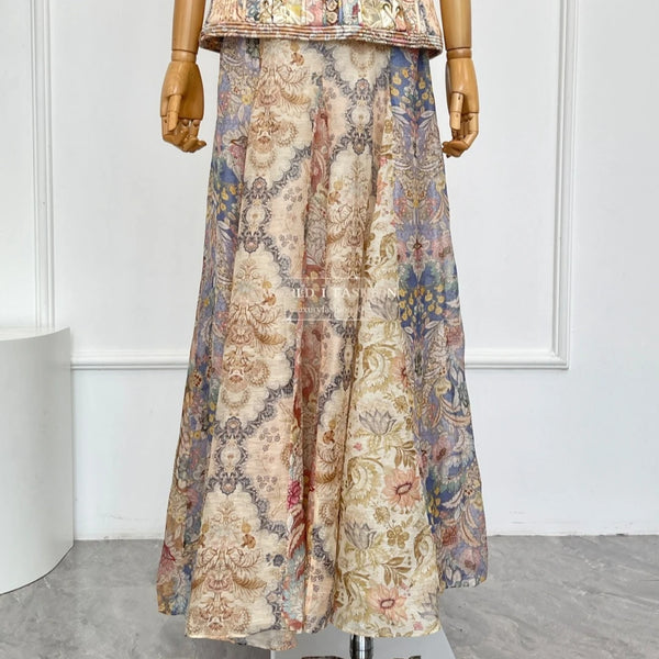 Model wearing the Midnight Blooms dress, highlighting the flattering fit and natural waistline.