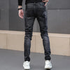 Detail shot of the distressed finish on Midnight Rider Jeans, showcasing uniqueness.