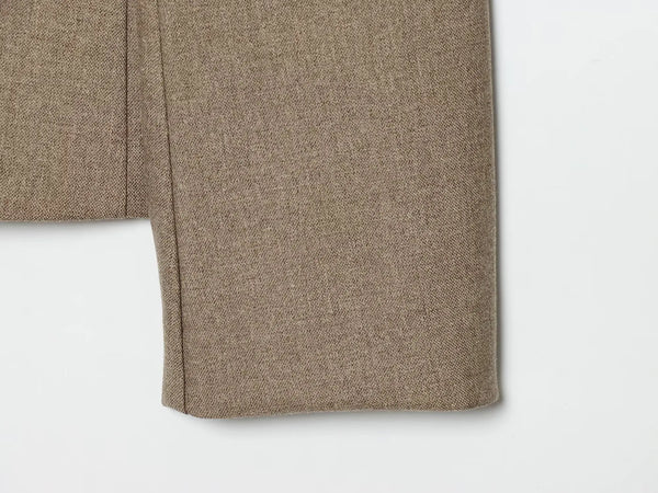 Modern stand-collar blazer in versatile neutral shade
