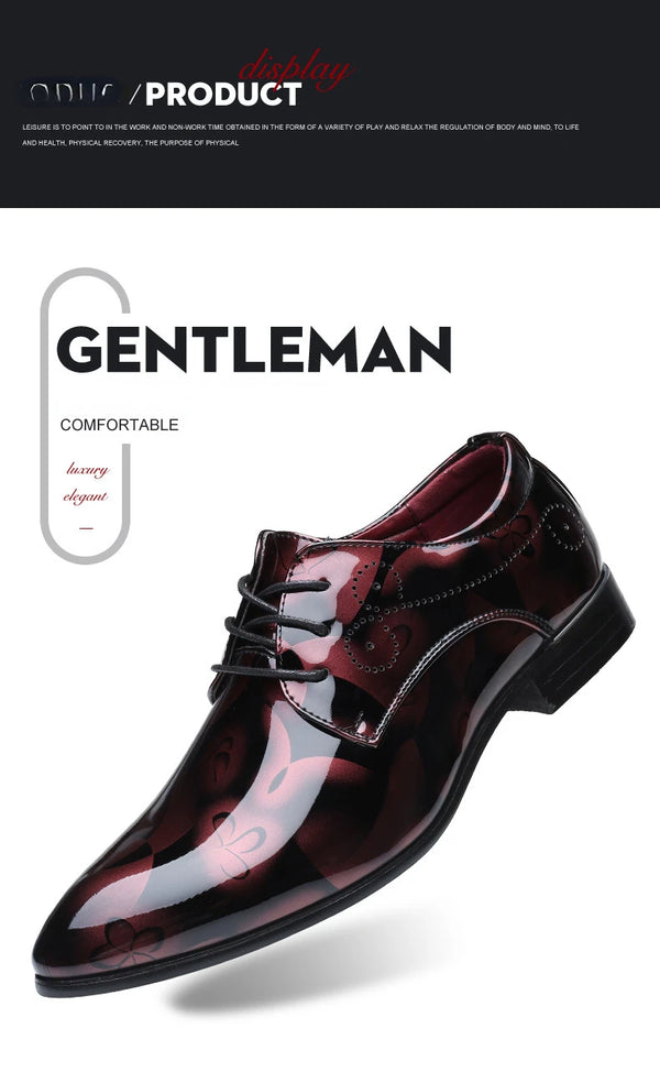 Elegant floral pattern on men's Oxford dress shoes for a unique touch.