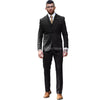 Men's brown tweed 3-piece suit in slim fit, crafted from a durable wool blend for weddings and formal occasions.