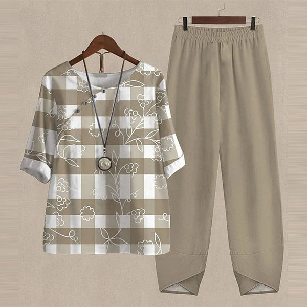 Light and airy floral outfit, perfect for sipping tea outdoors.