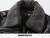 Men's Autumn/Winter Embroidered Leather Biker Jacket with detachable collar, fleece lining, and classic aviator design.